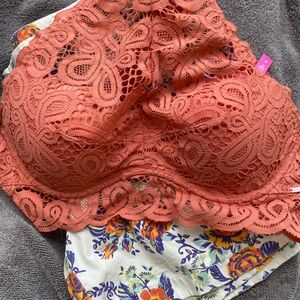 NWT pink by Victoria secret lace bralette crop cami size medium